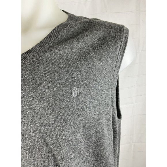 IZOD Sweater Vest Mens 2XLT Pullover Sleeveless Embroidered Logo Cotton Gray - Picture 2 of 4